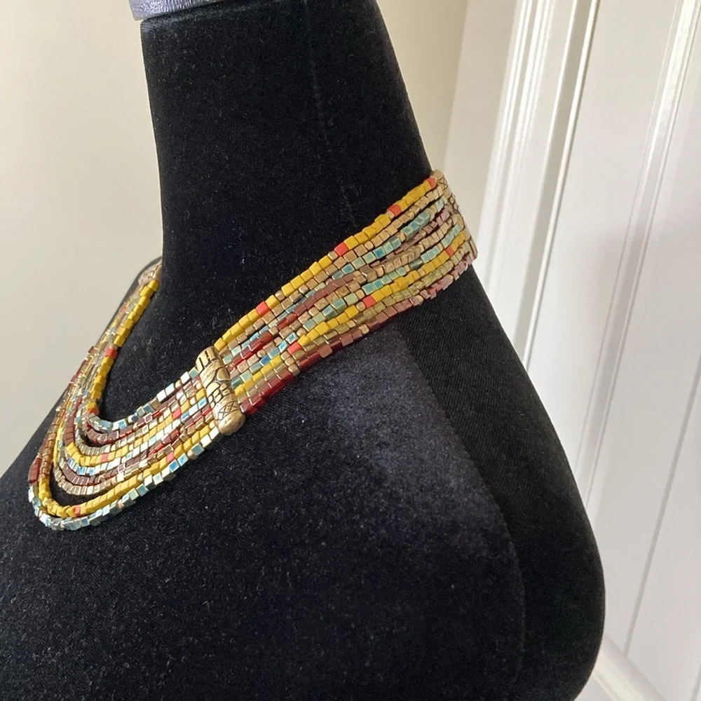 Chicos Womens Necklace Multistrand Beaded African‎ Western 16 to 20